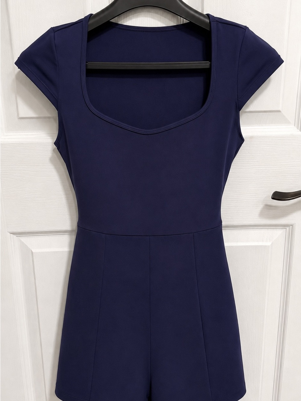 HALARA Navy Short-Sleeve Sweetheart Romper - Picture 6 of 11